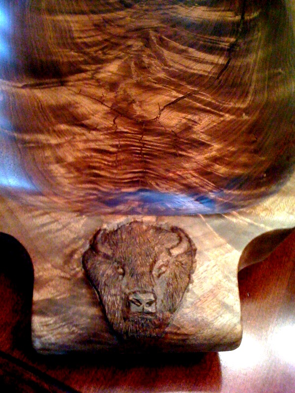 bison carving, buffalo carving