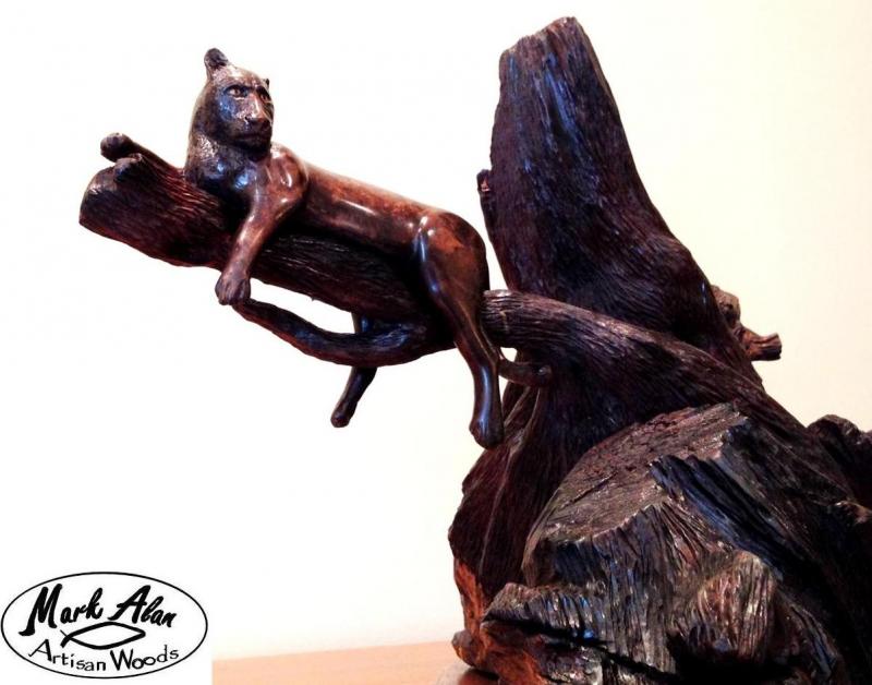 leopard sculpture, fine art sculpture, artisan woodwork, wood artisan